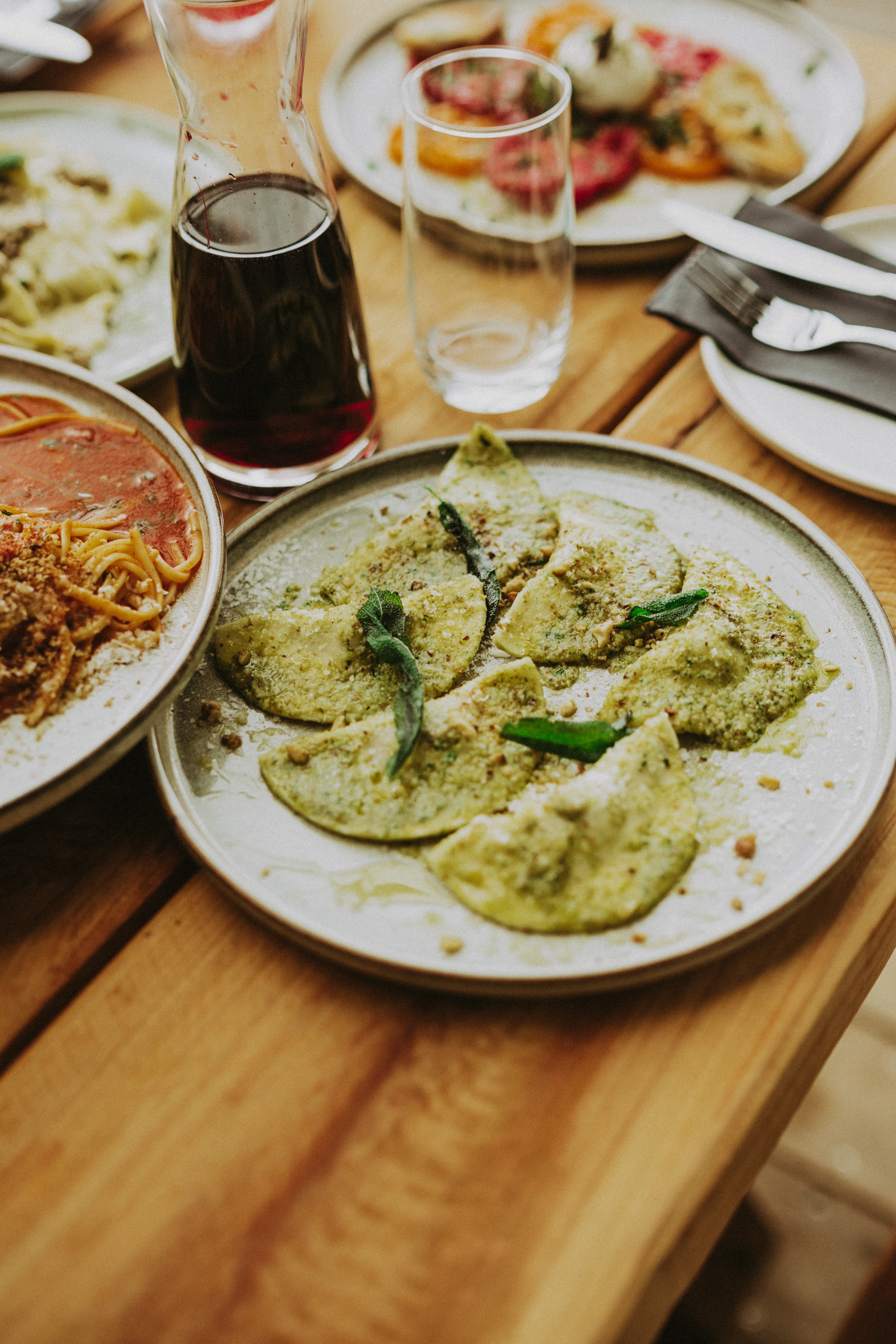 Italian dining presentation